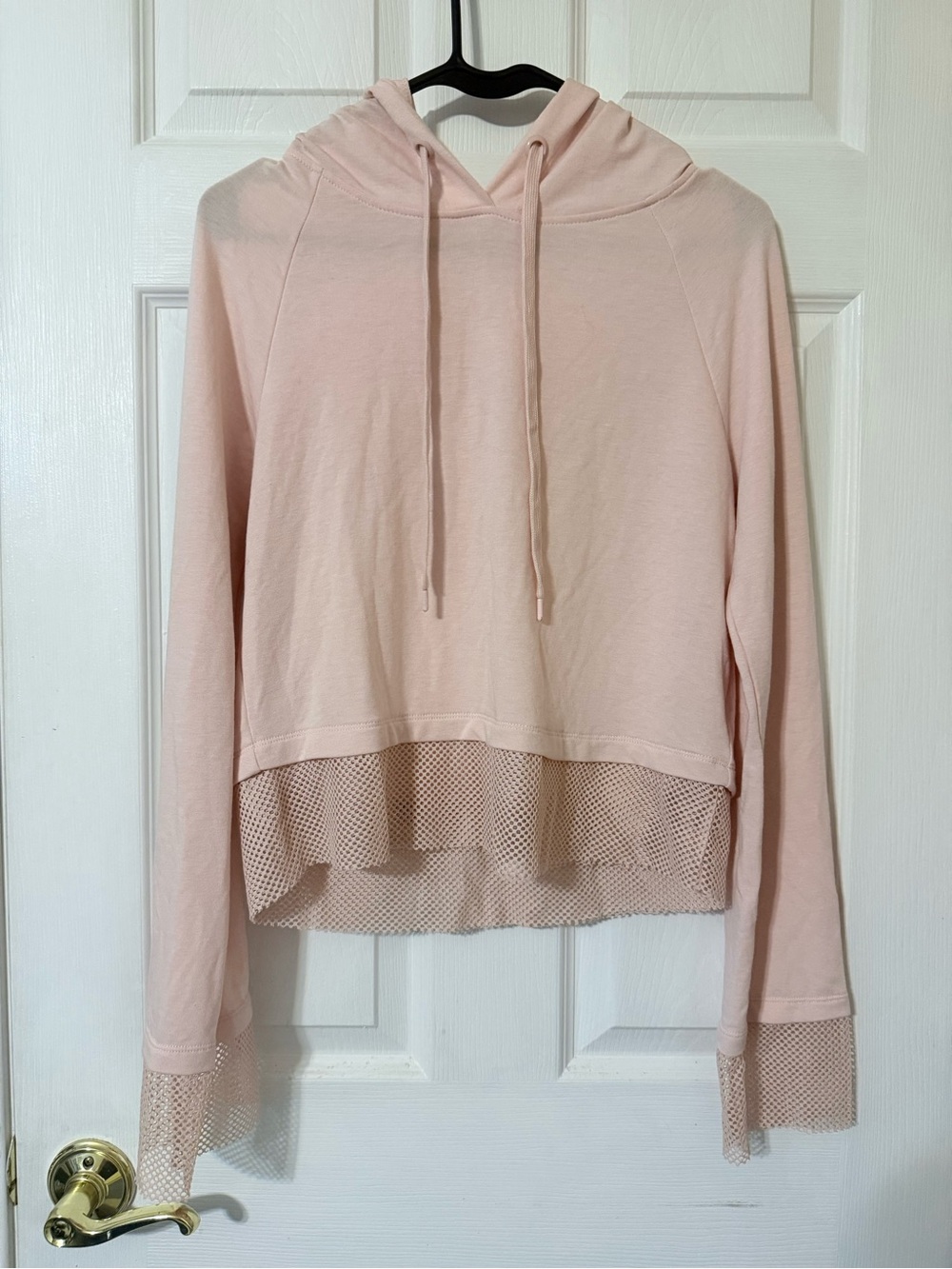 Garage Peach Whip Mesh Hoodie with Flare Sleeve - M